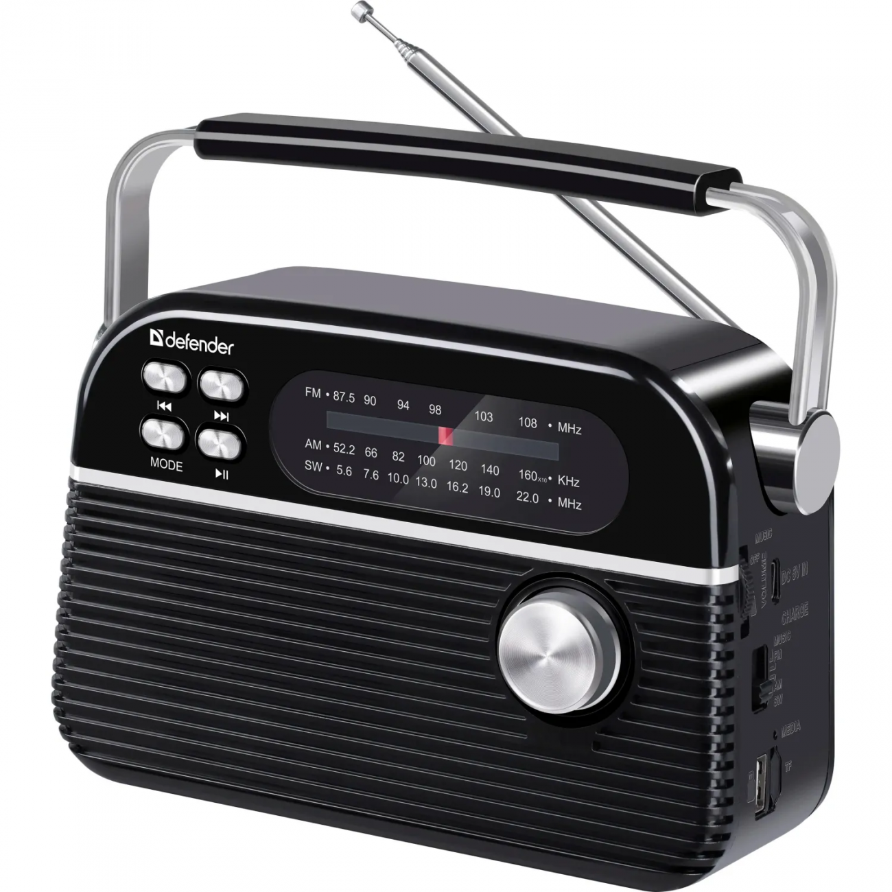 Радиоприемник Defender Vega 5Вт FM/AM/SW/BT/USB/TF/1200мАч 2357323 65179