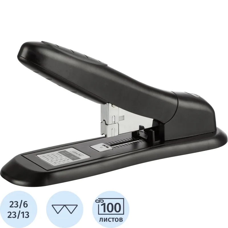 Степлер Attache Quantum (23/6-23/13) до 100 лист. мощный,пластик,черный 1866804 HS-110