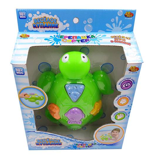 Черепашка игрушечная для ванной "Веселое купание" в наборе с аксессуарами (5 предметов) Abtoys PT-00526