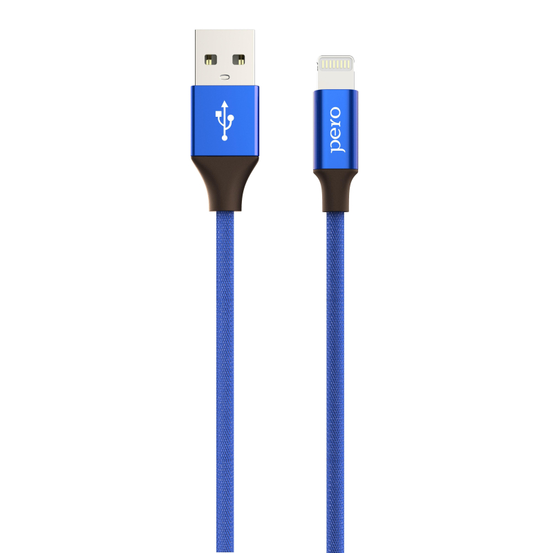 Кабель USB PERO DC-02 8-pin Lightning, 2А, 1м, синий Pero 1598845 4603740875318