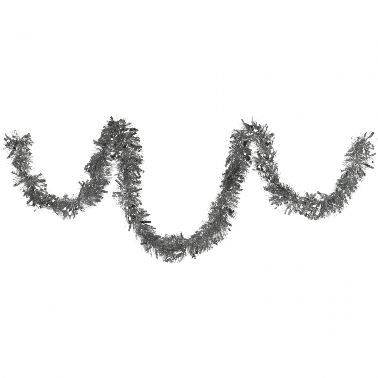 Мишура пушистая серебряная матовая Новогодняя, длина 2 м, диам 10см НУ-5486 Miland 2118611