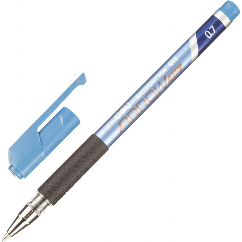 Ручка шарик. Arrow, D шарика 0,7 мм, резиновая манжета, синяя Deli 1407866