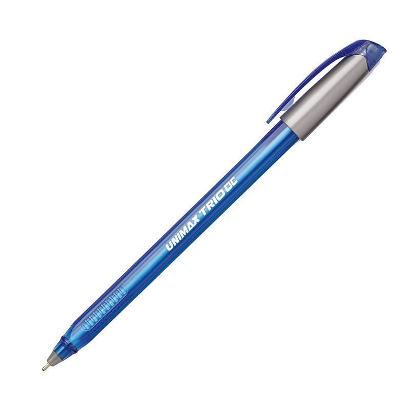 Ручка шариковая одноразовая Unimax Trio DC tinted синяя (толщина линии 0.5 мм) 722465