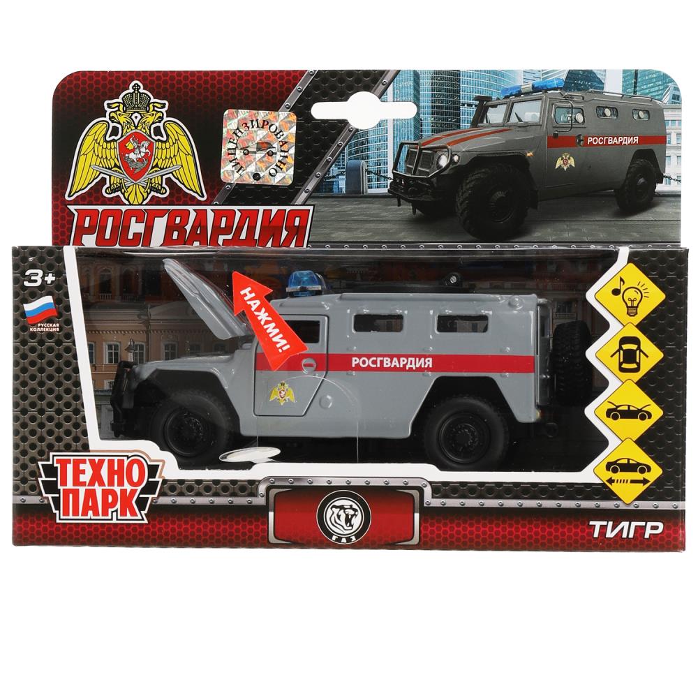Машина металлическая, звук-свет "Газ Тигр Росгвардия"13 см. Технопарк CT12-357-N-ROS-WB