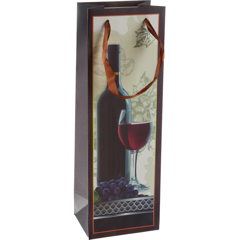 Пакет подарочный ламин. для бутылки, Вино, 12х36х9см, GBT011 1749104