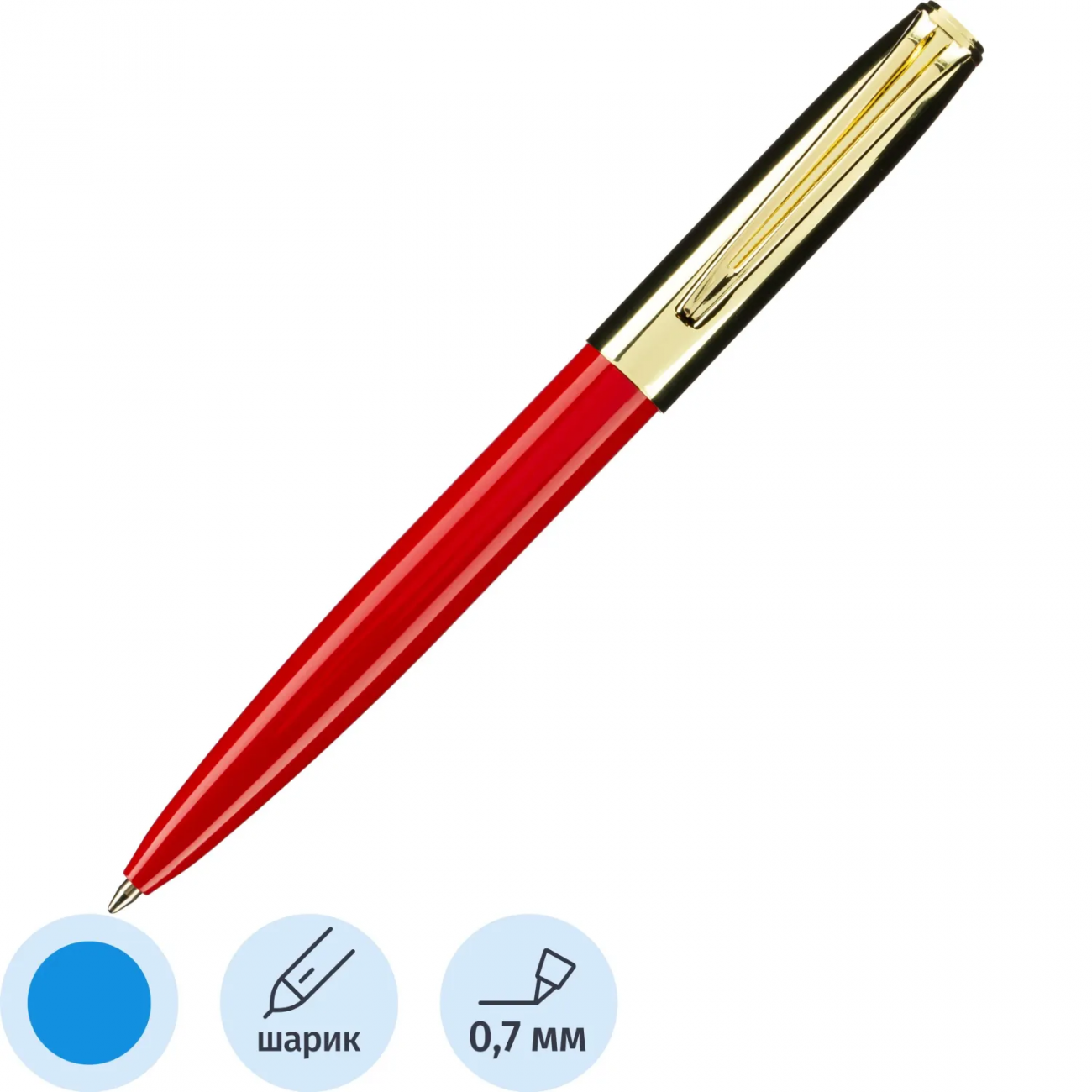 Ручка шарик. NAPOLI 1.0мм,син, корп.красн-зол/фут.черн, 20-0383-04/09 Bruno Visconti 2387033