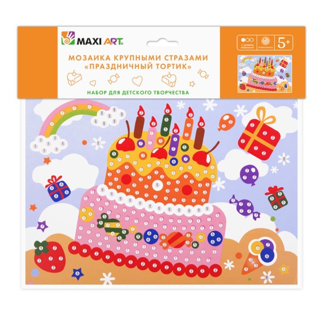 Мозаика крупными стразами Maxi Art Праздничный Тортик MA-KN0255-7