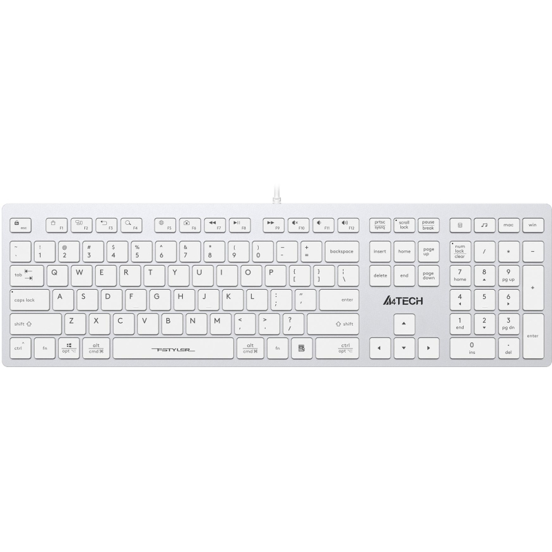 Клавиатура A4Tech Fstyler FX50 белый USB slim Multimedia (FX50 WHITE) 1777600