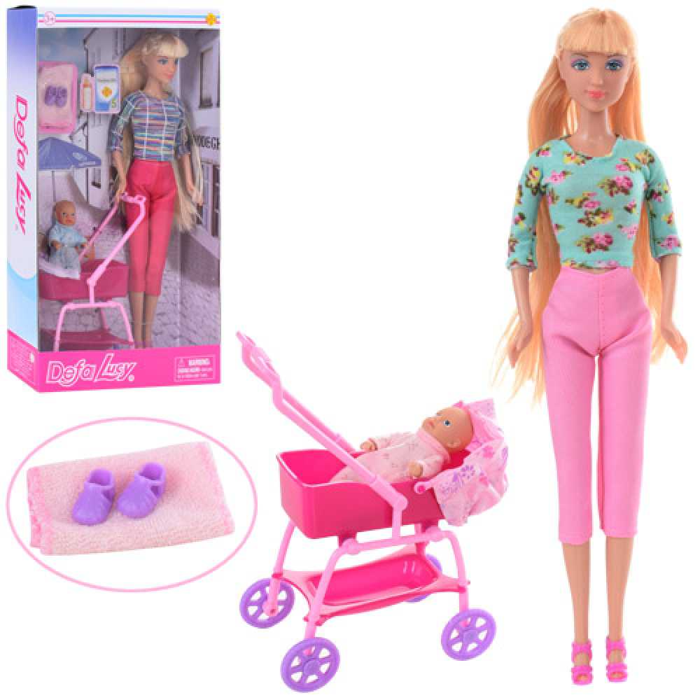 Кукла Defa Lucy Прогулка с коляской, 2 куклы (в асс) Defa 8358