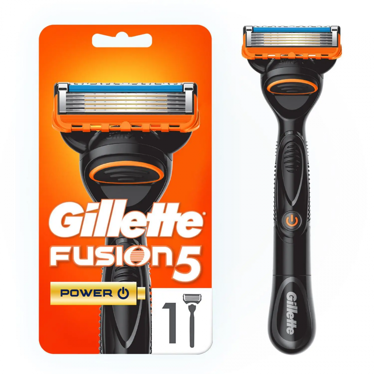 Gillette FUSION5 Power RED Станок для бритья электромеханический с успокаивающими микроимпульсами+ 1 кассета (5 лезвий) 7702018509744