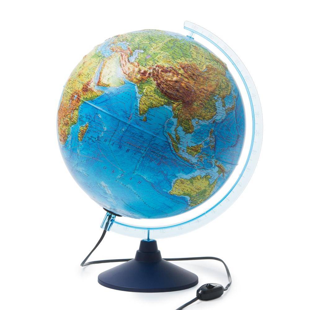 Глобус Интерактивный физико-политический с подсветкой рельефный 320 Globen INT13200290