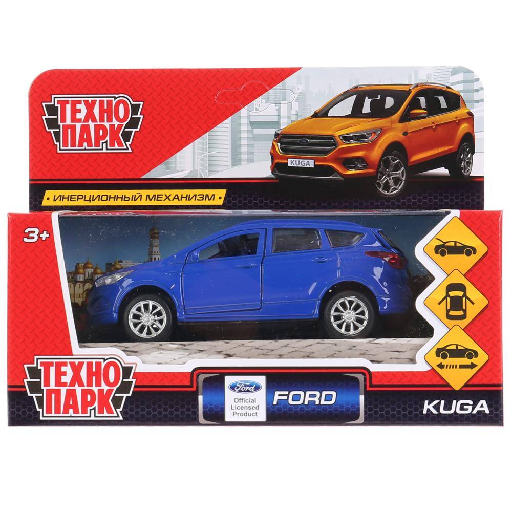 Машина металл "Ford Kuga" 12 см. открываются двери, инерционная Технопарк KUGA-BU