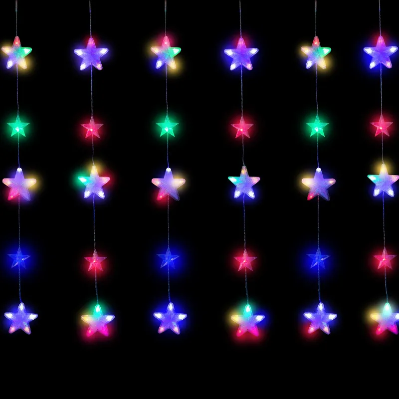 Гирлянда светодиодная Бахр 2.4x0.9м Звездочки,IP20,186LED,муль,8реж 4356973 Luazon Lighting 1838494