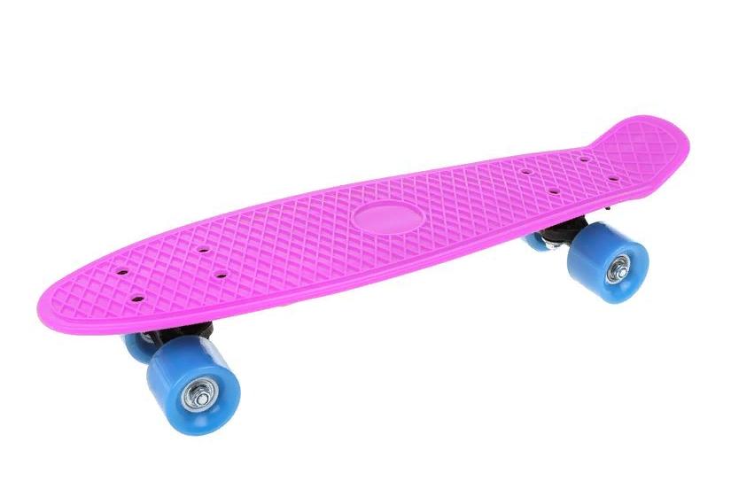 Скейтборд пласт. 55x15 см,с пластмассовым креплениям, розовый Наша Игрушка 636245
