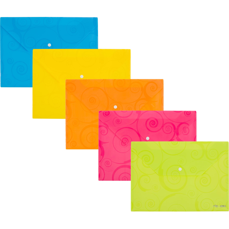 Папка-конверт на кнопке Deli Rio, А4, 180мкм, цвет в асс, E39640 1593861