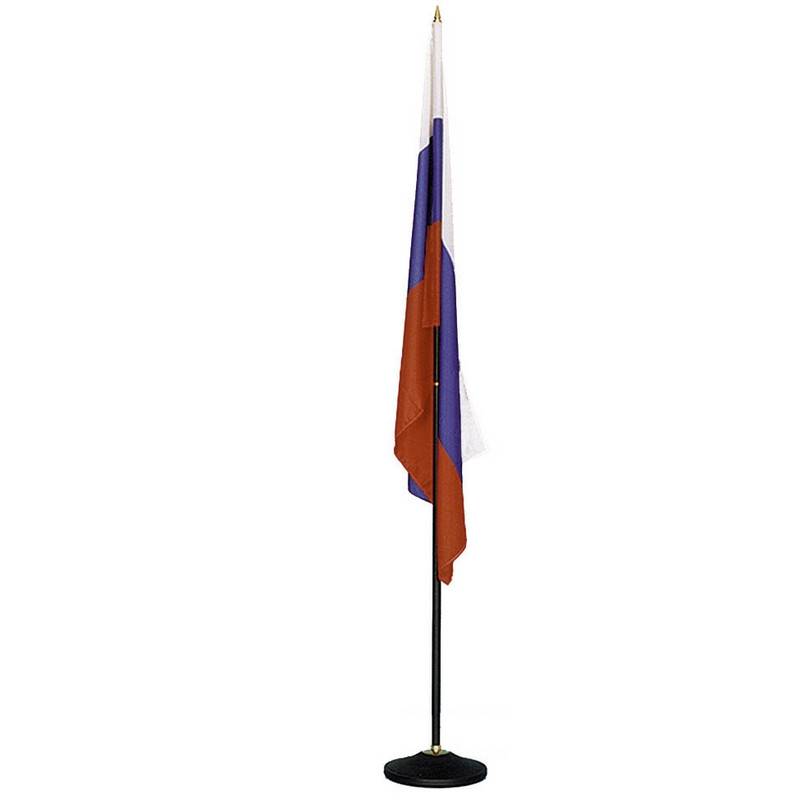 Госуд-ая символика Флаг России напольный, черный флагшток Титан 50238