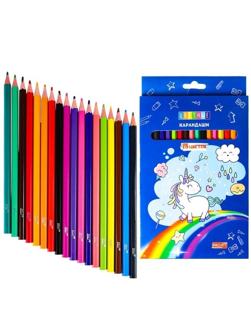 Набор цветных карандашей 18 цветов Магия Волшебства Profit КЦ-1500