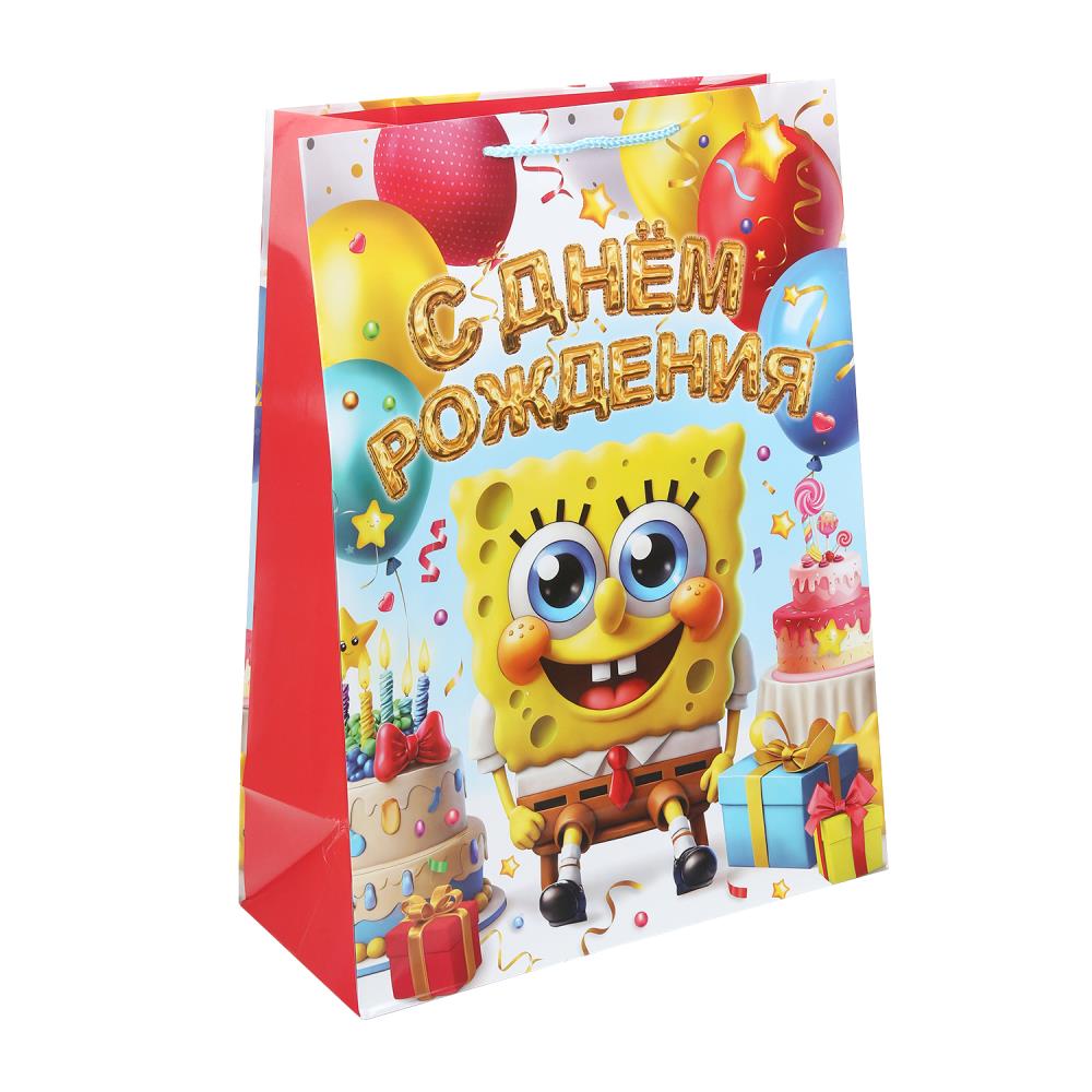 Пакет подарочный глянцевый XL, "Желтая губка", 140 гр/м Чудо праздник PXL-130530-SB