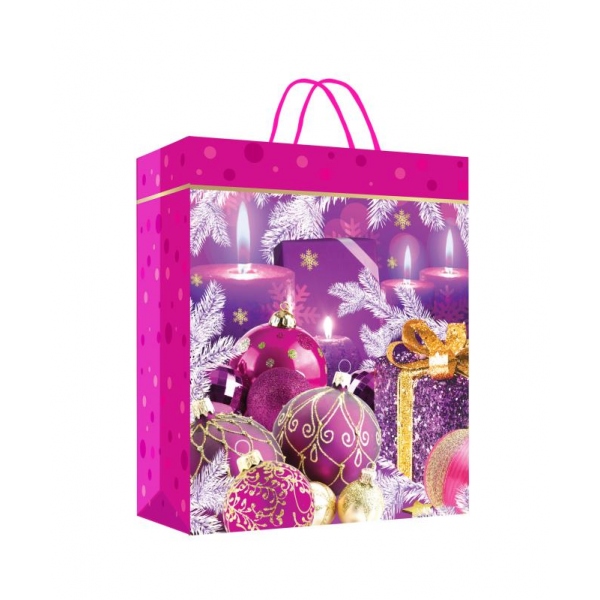 Пакет подарочный матовый размер M, 18х23х10 см. Чудо праздник PM-102382-NG2