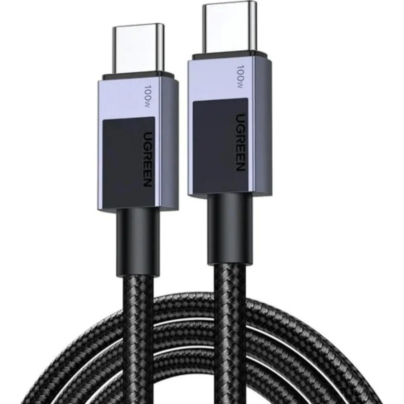 Кабель UGREEN L512 (45063)USB-C 2.0 to USB-C 2.0 PD FastCharg.5A 1м чер/сер 2418892 45063_