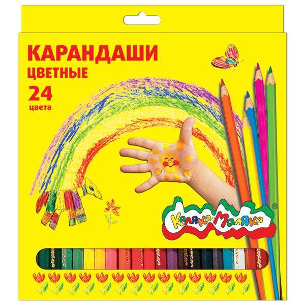 Набор цветных карандашей 24 цв. шестигранные с заточкой Каляка-Маляка KKM24
