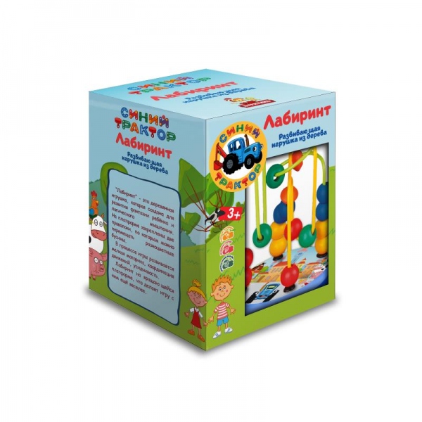 Игрушка деревянная Синий Трактор лабиринт Буратино игрушки из дерева STR14 (100)