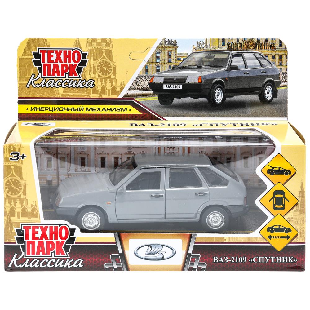 Машина металлическая Ваз-2109 "Спутник" 12 см. мокрый асфальт Технопарк 2109-12-GY