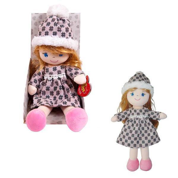 Кукла мягконабивная, в шапочке и фетровом платье, 36 см, ABtoys (АБтойс) M6059