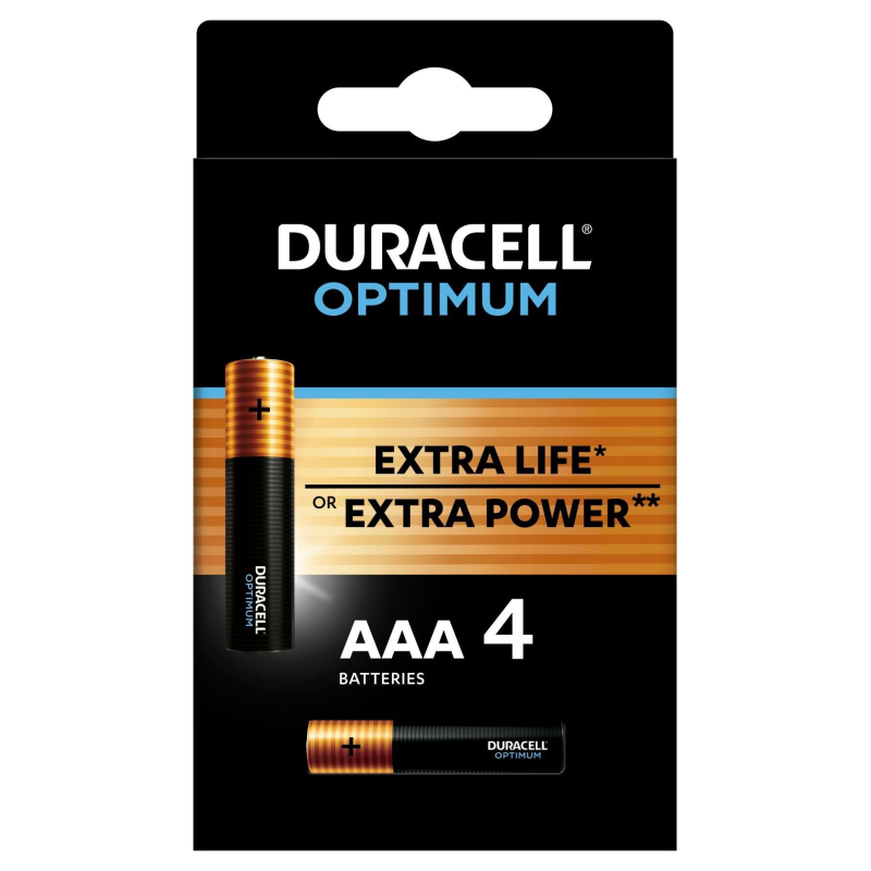 Батарейки DURACELL Optimum ААA/LR03-4BL уп/4шт 1653373 5014062