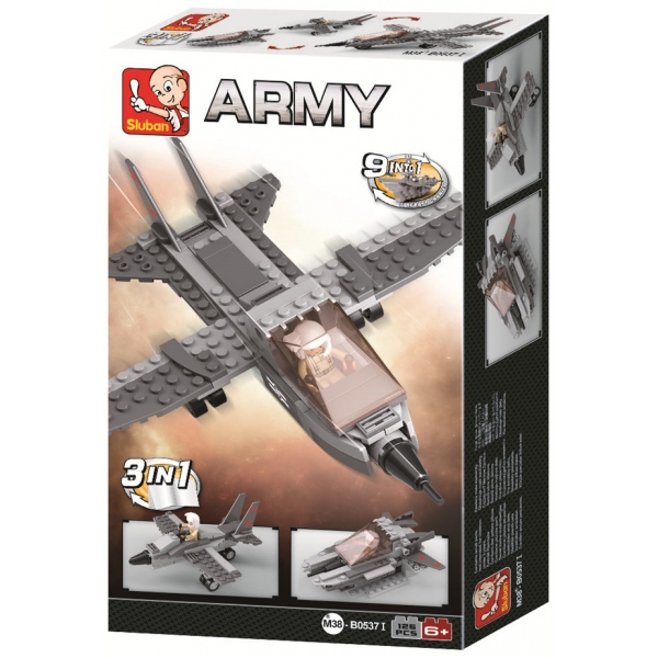 Конструктор пластиковый Самолет военный с фигурками. 125 дет. Sluban M38-B0537I (72)