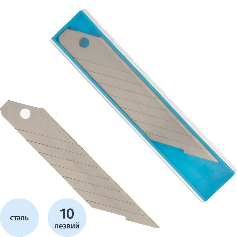Лезвие Topfort Extra 18 мм сегментированное 30 градусов сталь SK2 10 шт/уп 2207862 SX40T-10