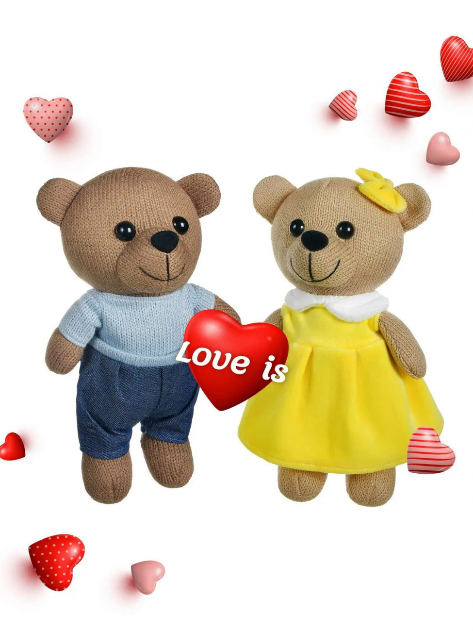 ABtoys Love is... Мишки вязанные мальчик и девочка, 25см M4912-13
