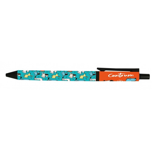 Ручка CENTRUM Dogs шариковая автоматическая прорезиненная, синяя 0.7мм 90819
