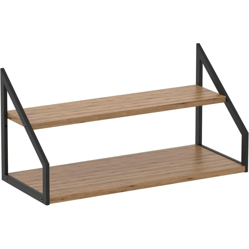 Полка TI_настен/настоль Комус Онега-8 250х600 мет чер/ЛДСП дуб вотан 2216041