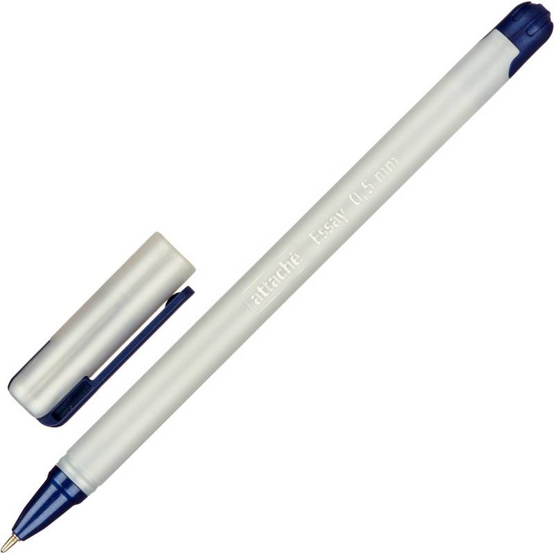 Ручка шариковая Attache Essay синяя (белый корпус, толщина линии 0.5 мм) 1079511