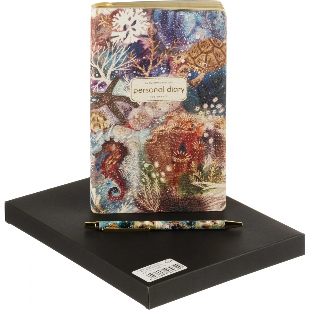 Набор подарочный ежедневник недат. А5 с ручкой,Фантазия.Кораллы,3-743/07-5 Bruno Visconti 2395956