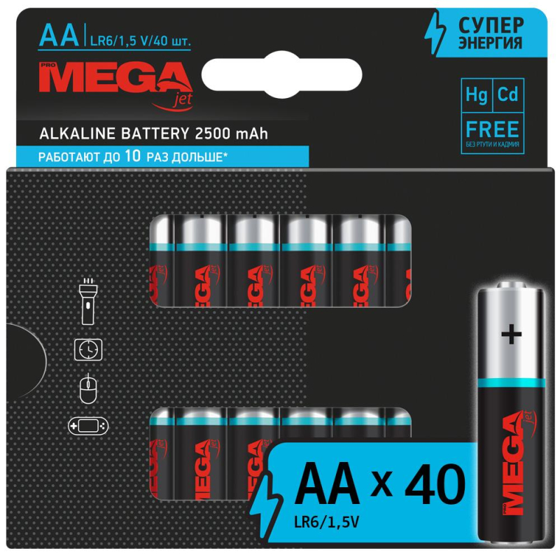 Батарейки Promega AA/LR06 бл/40шт 1420752