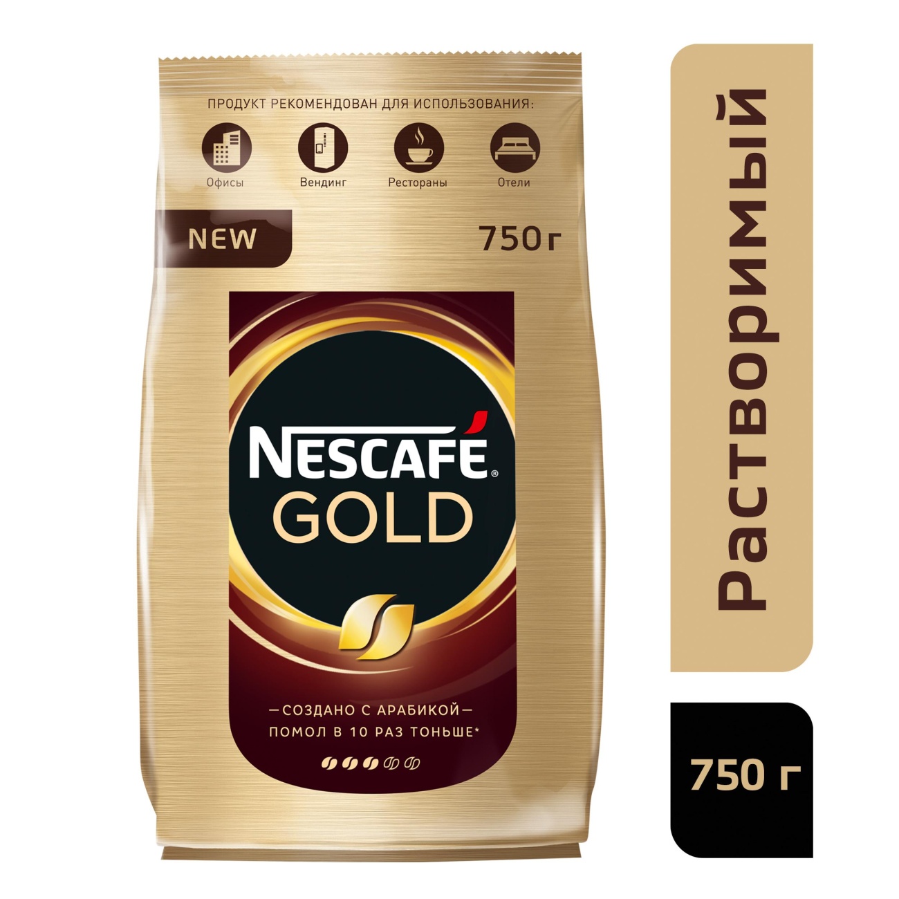 Кофе Nescafe Gold раств.субл.750г пакет,270227 946426
