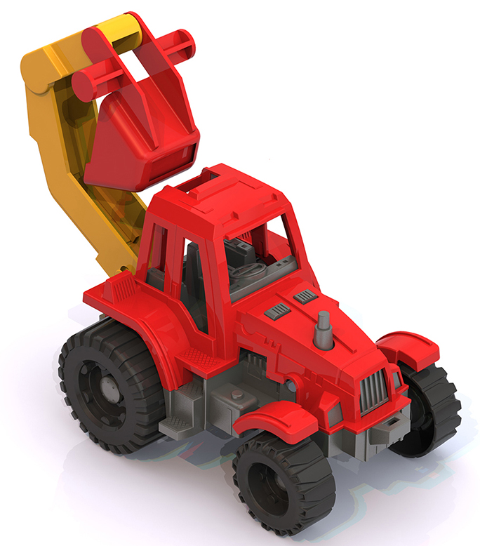 Трактор "Ижора" с ковшом  17 см, игрушка Нордпласт Н-150