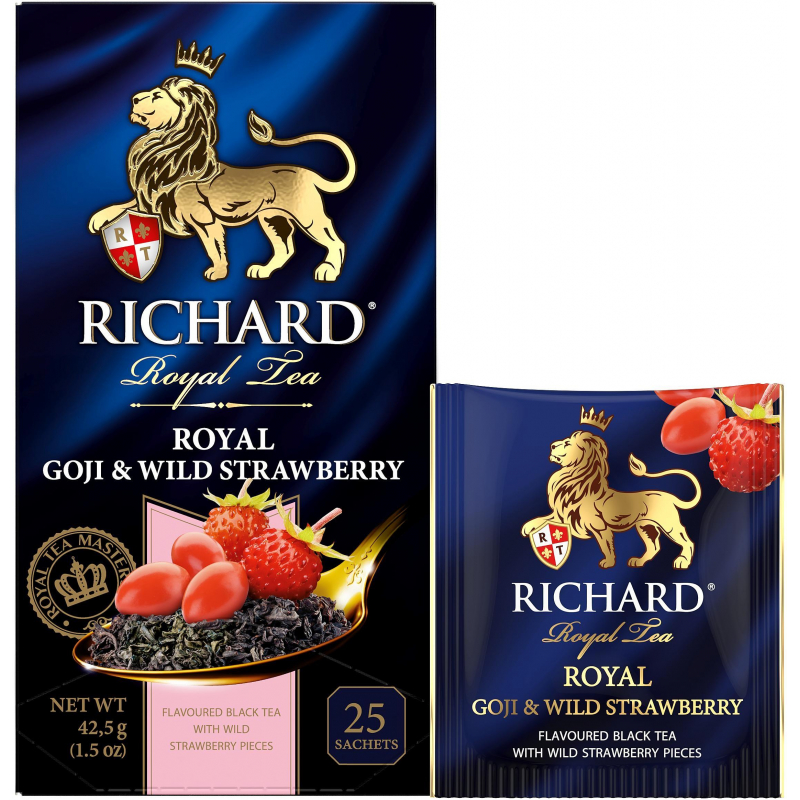 Чай Richard Royal Goji & Wild Strawberry,черный,ароматизированный, 25шт/уп 1423043
