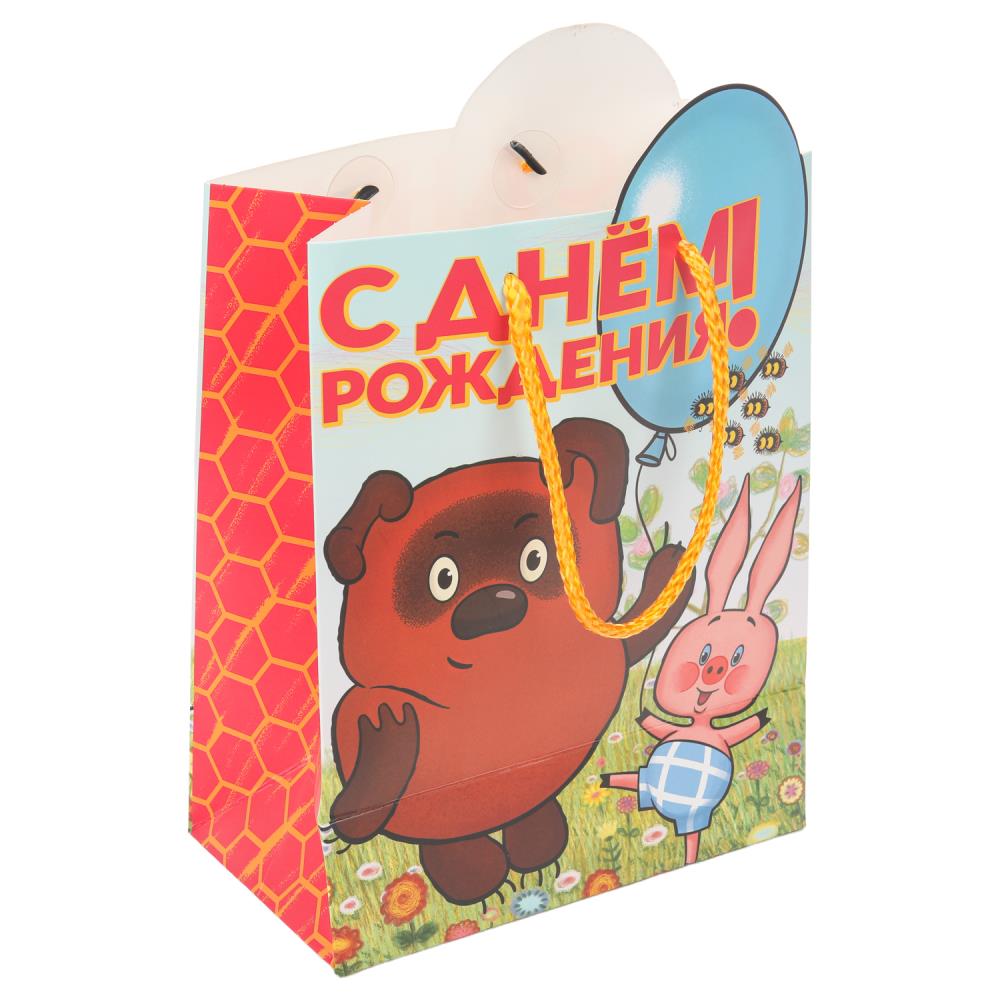 Пакет подарочный креативный М, "Винни Пух" с вырубкой, 190 гр/м Чудо праздник PM-130061-VP