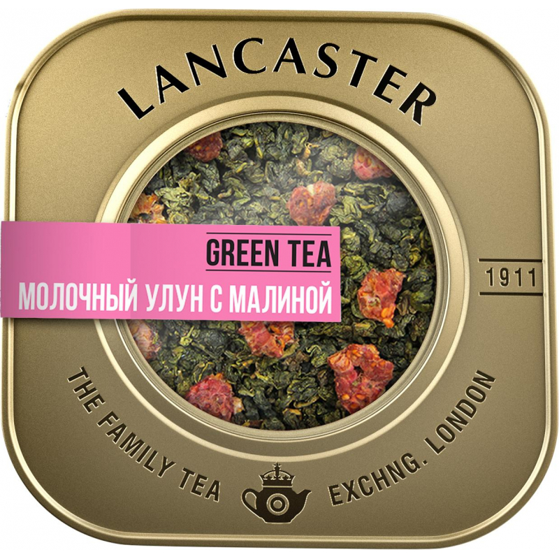Чай LANCASTER зеленый листовой Молочный улун с малиной ж/б, 100г 1445844