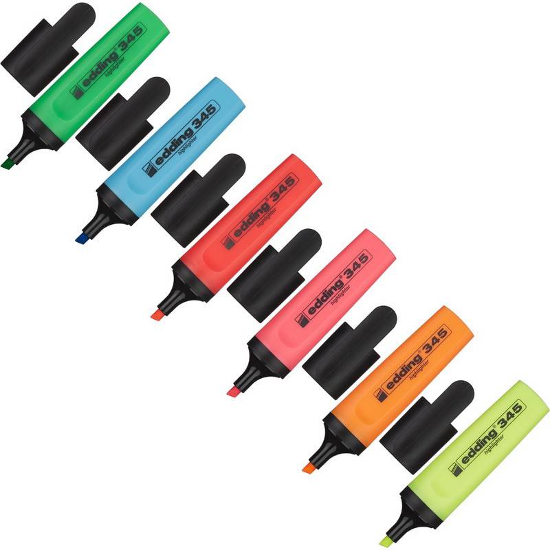 Набор текстовыделителей Edding E-345/6S (толщина линии 1-5 мм, 6 цветов) 60760