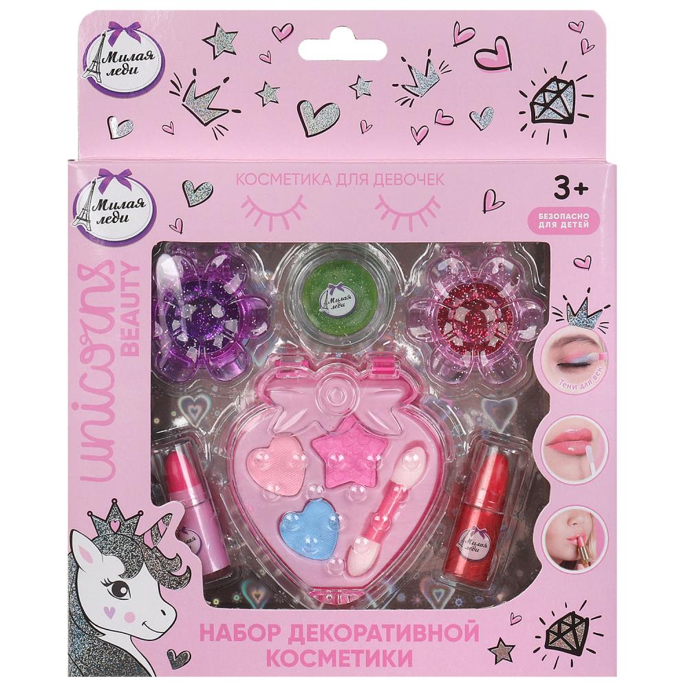 Набор для девочек: тени для век, помада, блеск для губ Милая леди 20238E2-UNI-ML