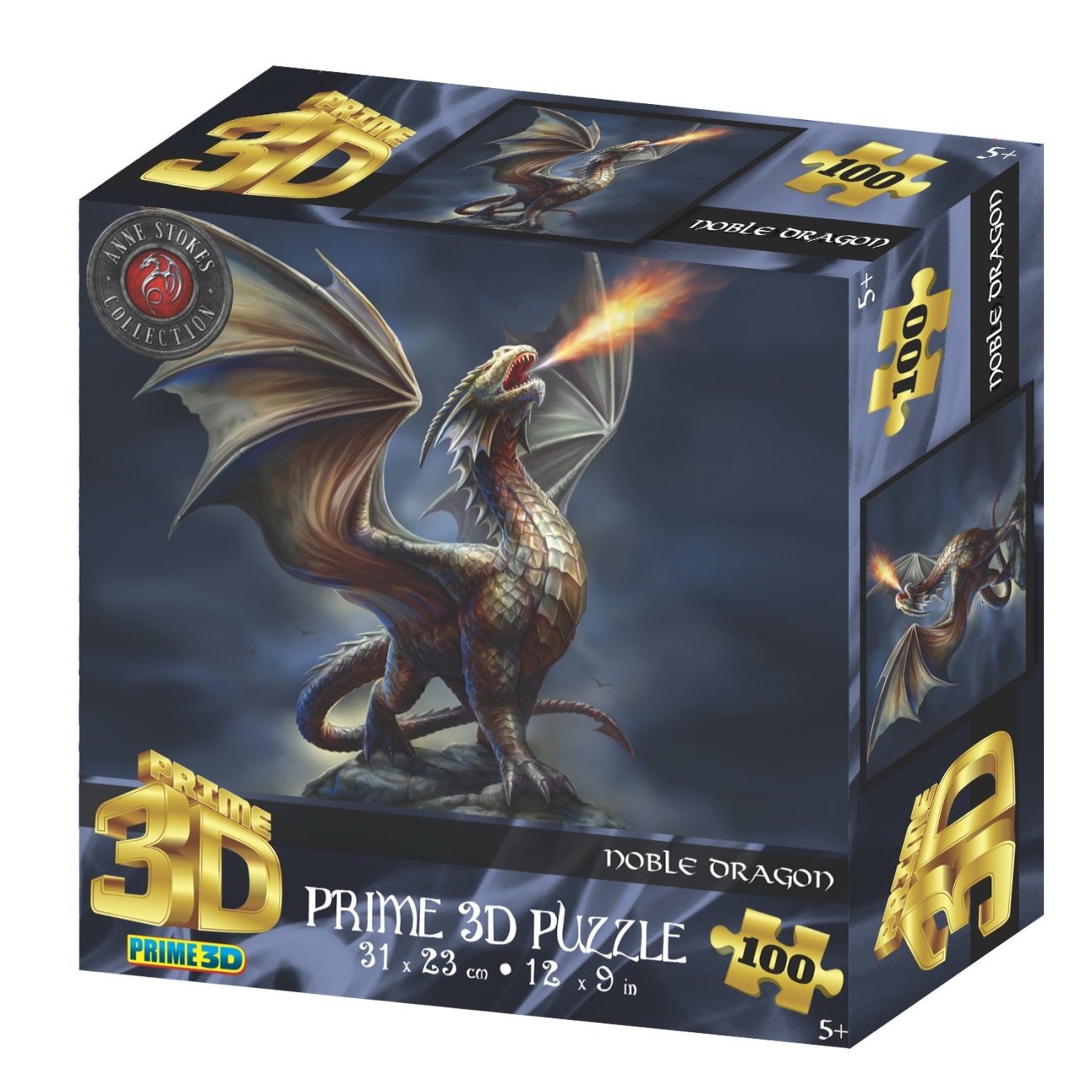 Головоломка пазл Prime 3D Благородный огонь дракона 100 деталей 15045-SBM
