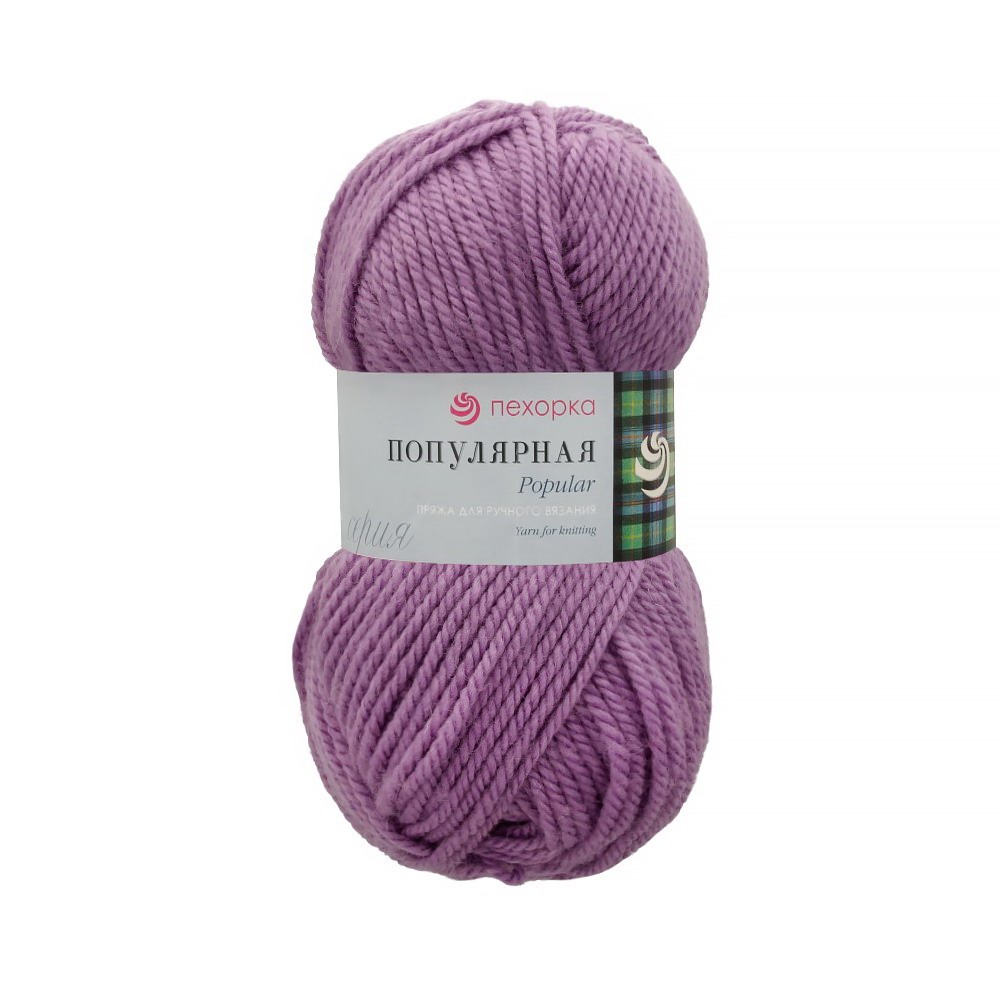 Пряжа ПЕХОРКА Популярная 133м/100г цвет 389-Св.фиалка 2120533890