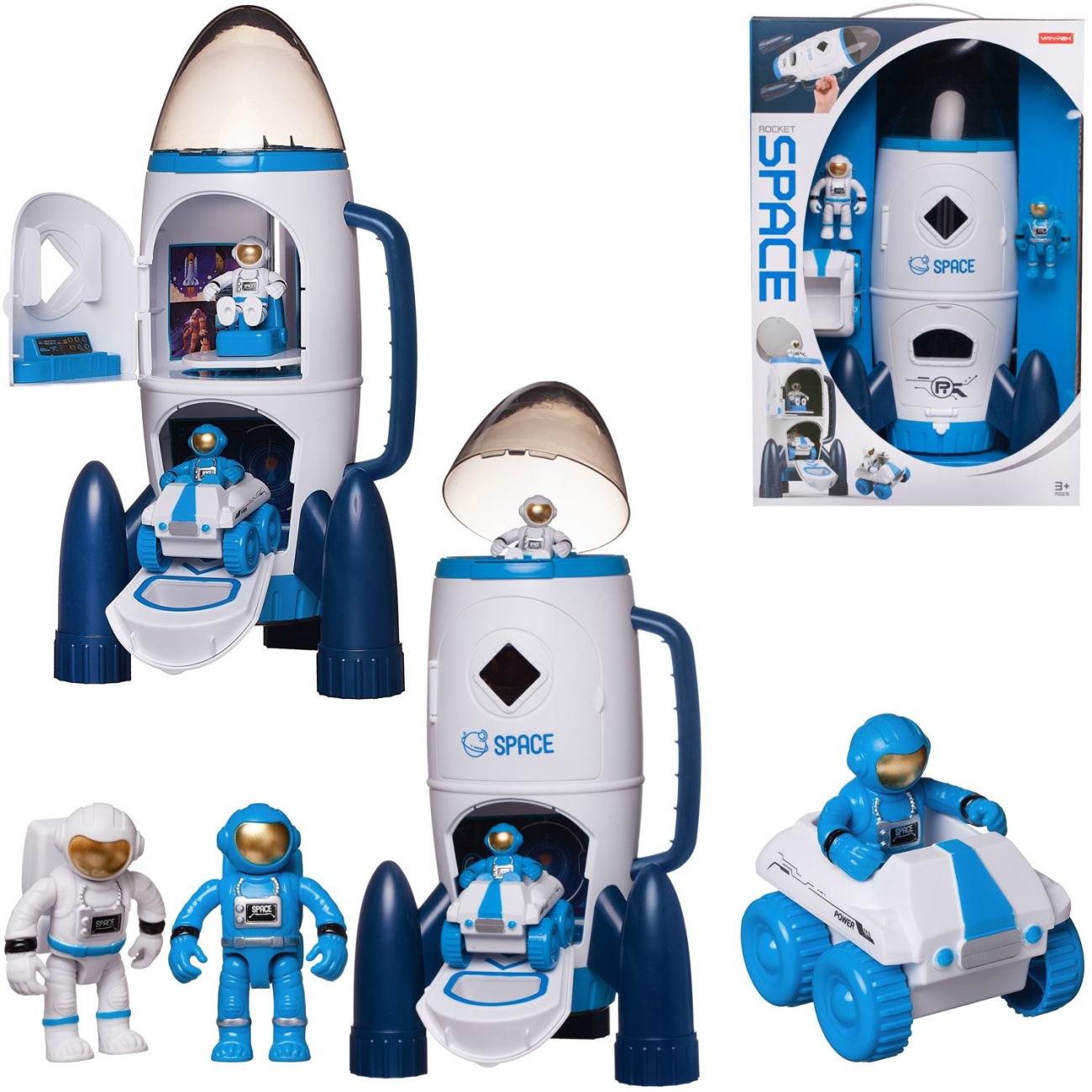 Игровой набор Junfa Капсула посадочная космическая с фигуркой космонавта WA-27014