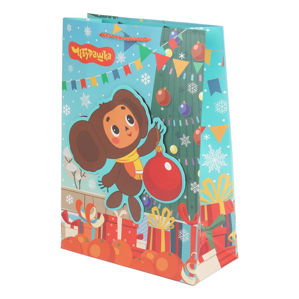 Пакет подарочный аппликация ML, "Чебурашка новогодний", 190 гр/м Чудо праздник PML-130560-CH