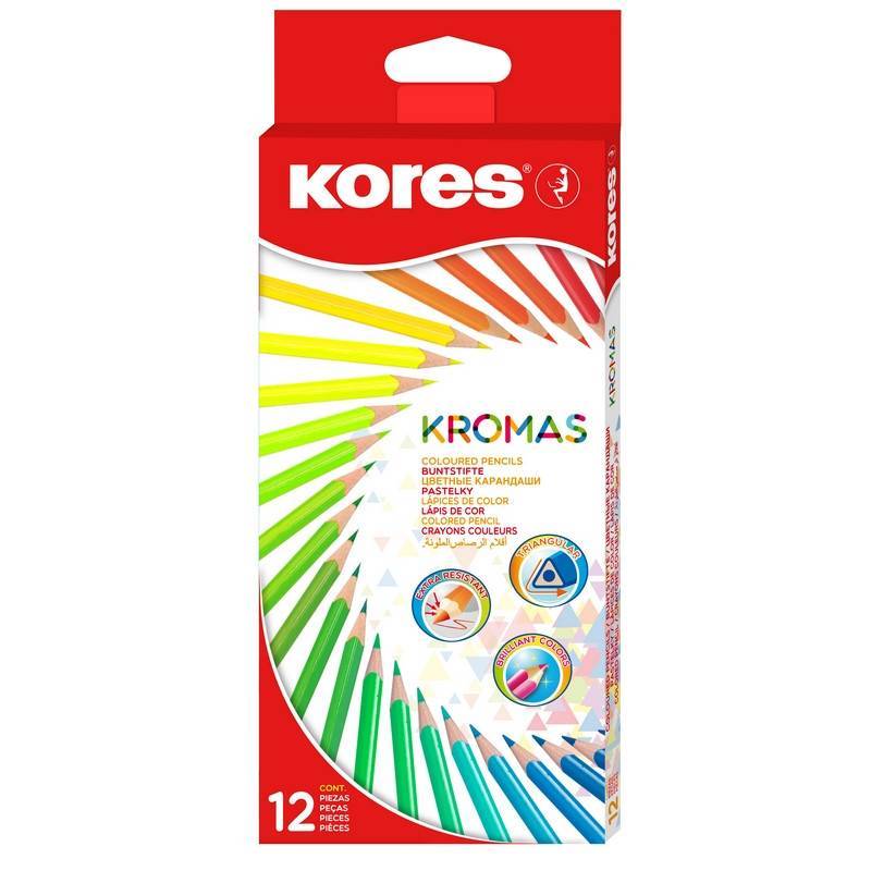 Карандаши цветные Kores Kromas 12 цветов трехгранные 93391 1054855