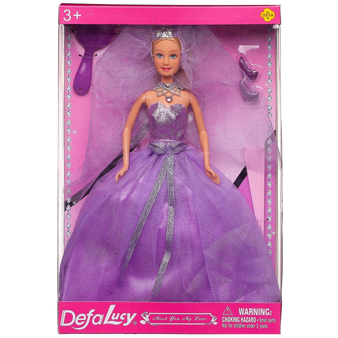 Кукла Defa Lucy Невеста-принцесса в фиолетовом платье, с аксесс. 29 см 8253d/фиолетовое
